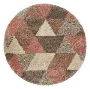 Covor think rugs royal nomadic triangle, ø 160 cm, roz-gri