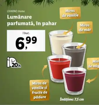 Lumânare parfumată, în pahar