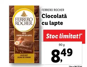 Lidl Ciocolată cu lapte Ofertă