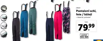 Lidl Pantaloni schi, fete / băieţi Ofertă