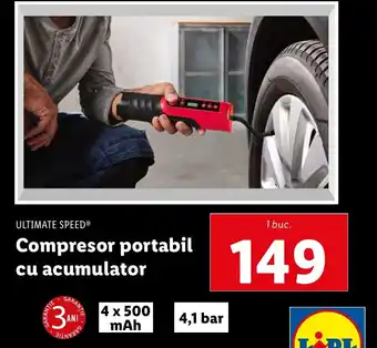 Lidl Compresor portabil cu acumulator Ofertă