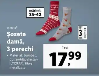 Lidl Șosete damă, 3 perechi Ofertă