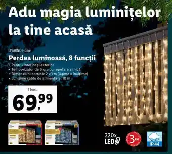 Lidl Perdea luminoasă, 8 funcţii Ofertă