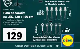 Lidl Pom decorativ cu LED, 120 / 150 cm Ofertă