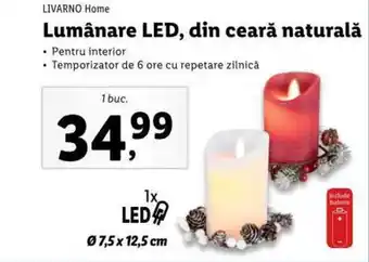 Lidl Lumânare LED, din ceară naturală Ofertă