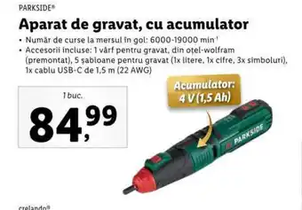 Lidl Aparat de gravat, cu acumulator Ofertă