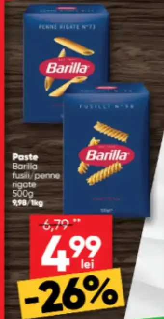 PROFI Paste Barilla fusili/penne rigate 500g Ofertă