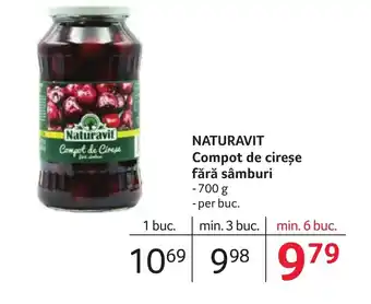 Selgros NATURAVIT Compot de cireșe fără sâmburi Ofertă