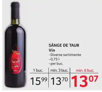 Selgros SÂNGE DE TAUR Vin Ofertă