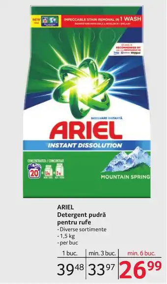 Selgros ARIEL Detergent pudră pentru rufe Ofertă