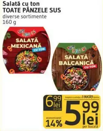 Supeco Salată cu ton TOATE PÂNZELE SUS Ofertă