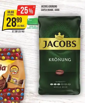 Mega Image JACOBS KRONUNG CAFEA BOABE, 500G Ofertă