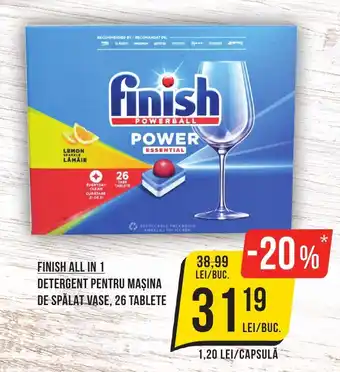 Mega Image FINISH ALL IN 1 DETERGENT PENTRU MAŞINA DE SPĂLAT VASE, 26 TABLETE Ofertă