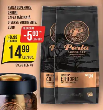Mega Image PERLA SUPERIORE ORIGINI CAFEA MĂCINATĂ, DIVERSE SORTIMENTE, Ofertă