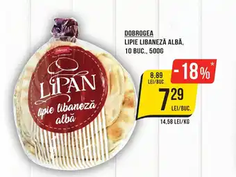 Mega Image DOBROGEA LIPIE LIBANEZĂ ALBĂ, 10 BUC., 500G Ofertă