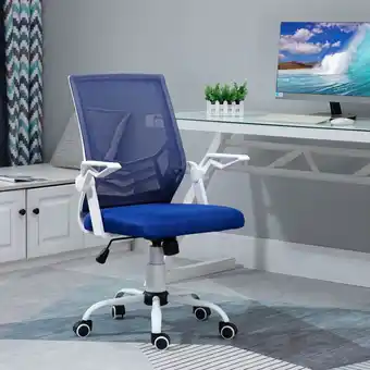 Elefant Vinsetto scaun de birou ergonomic cu suport lombar din tesatura albastra Ofertă