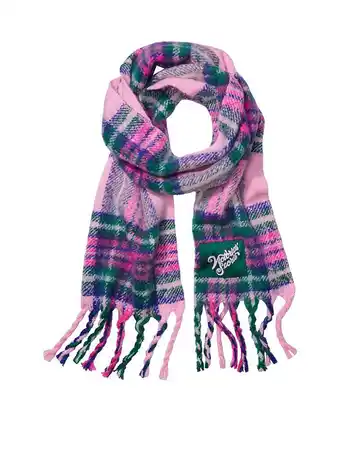 Esarfa, plush, pink flora plaid, victoria's secret vs-866