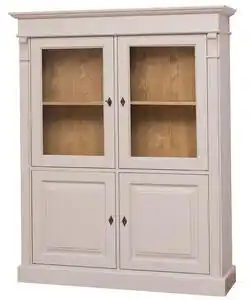 Dulap cu 2 usi + 2 usi sticla, colectia directoire cu finisaj dublu color