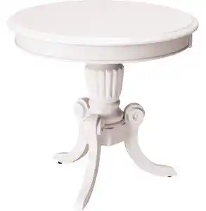 Masa alba rotunda vintage, structura din mdf nevada d, 60x55
