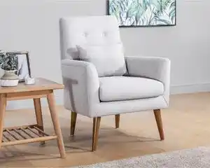 Favi Fotoliu zeni berjer, lemn/in, crem, 72x97x66 cm Ofertă