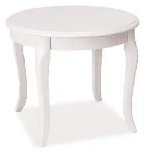 Masuta rotunda 60 cm alba royal d, mdf si lemn, 60x55