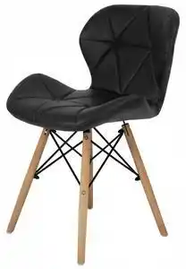 Scaun eco - piele neagră, stilul scandinav