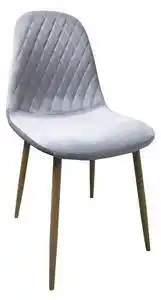 Scaun dining abby, stil scandinav, catifea, picioare metalice, azuriu