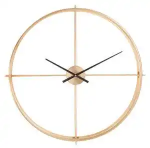 Ceas de perete round, metal fier, auriu, 80x9x80 cm