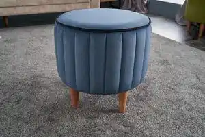 Favi Taburet tapițat lindy puf - blue Ofertă