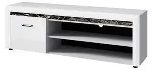 Comoda tv whiteblack, alb, mdf, cu o usa, 166.6x40.3x55.2 cm