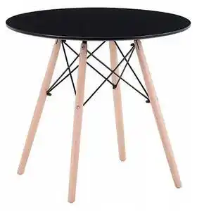 Masă de bucătărie 60 cm neagră, stil scandinav