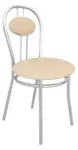 Scaun dining tiziano chrome, piele ecologica, crem
