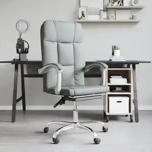 Fotoliu de birou rabatabil, gri inchis, textil