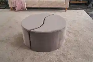 Favi Taburet tapițat alis puf - mink Ofertă
