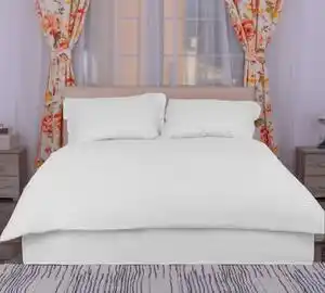 Favi Lenjerie pat 1 persoana damasc policoton, pucioasa, alba Ofertă