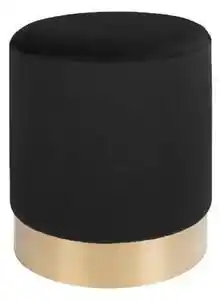 Puf house nordic gamby, ø 34 cm, negru
