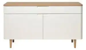 Comodă joasă din lemn de stejar alb unique furniture amalfi