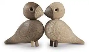 Set 2 statuete din lemn masiv de stejar kay bojesen denmark lovebirds