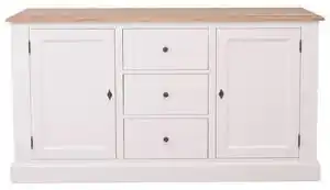 Favi Bufet cu 2 usi, 3 sertare, blat stejar, bas cu finisaj vopsit Ofertă