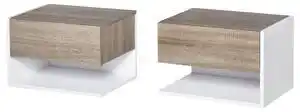 Favi Set 2 noptiere suspendate, dulap pentru dormitor, dulap de depozitare, comoda mica homcom | aosom ro Ofertă