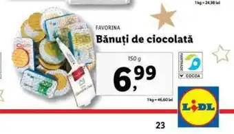 Lidl Bănuţi de ciocolată Ofertă