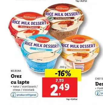 Lidl Orez cu lapte Ofertă
