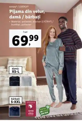 Lidl Pijama din velur, damă / bărbați Ofertă