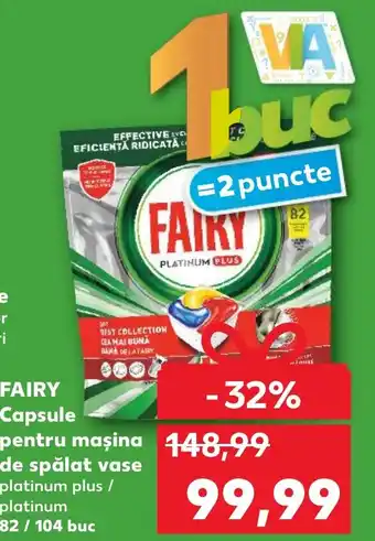 Kaufland FAIRY Capsule pentru maşina de spălat vase platinum plus / platinum 82 / 104 buc Ofertă