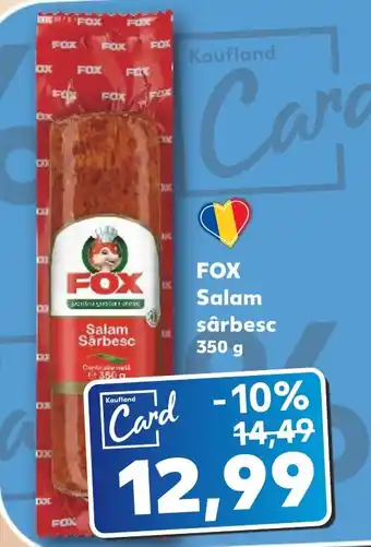 Kaufland FOX Salam sârbesc 350 g Ofertă