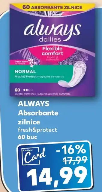 Kaufland ALWAYS Absorbante zilnice fresh&protect 60 buc Ofertă