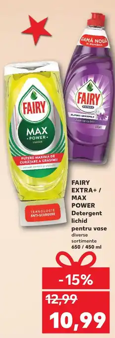 Kaufland FAIRY EXTRA+ / MAX POWER Detergent lichid pentru vase diverse Ofertă
