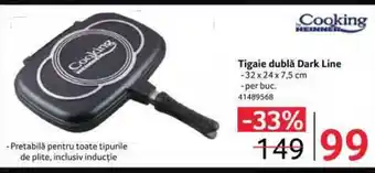 Selgros Tigaie dublă Dark Line -32 x 24 x 7,5 cm Ofertă