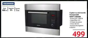Selgros Cuptor cu microunde încorporabil HMW-23BIXBK Ofertă