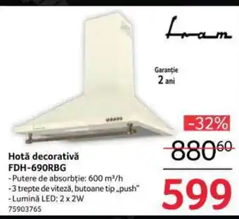 Selgros Hotă decorativă FDH-690RBG Ofertă